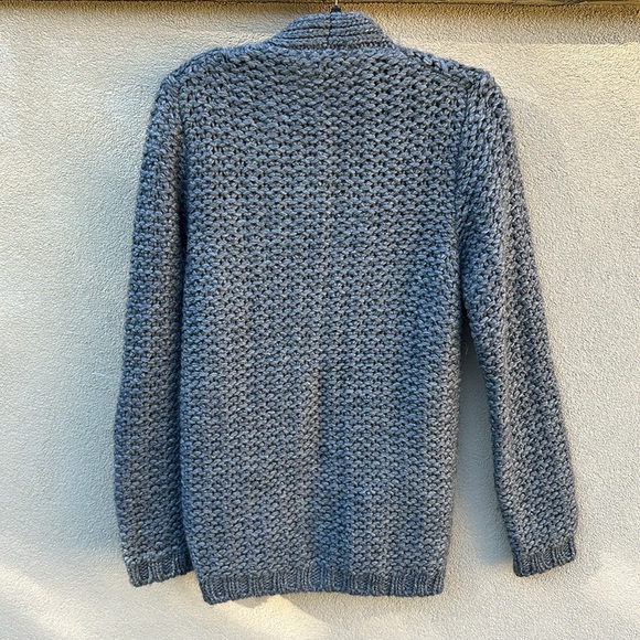 Daniele Fiesoli 🔥 Italy Chunky Knit Cardigan Sweater Gray Sz M Wool Alpaca - Picture 6 of 9